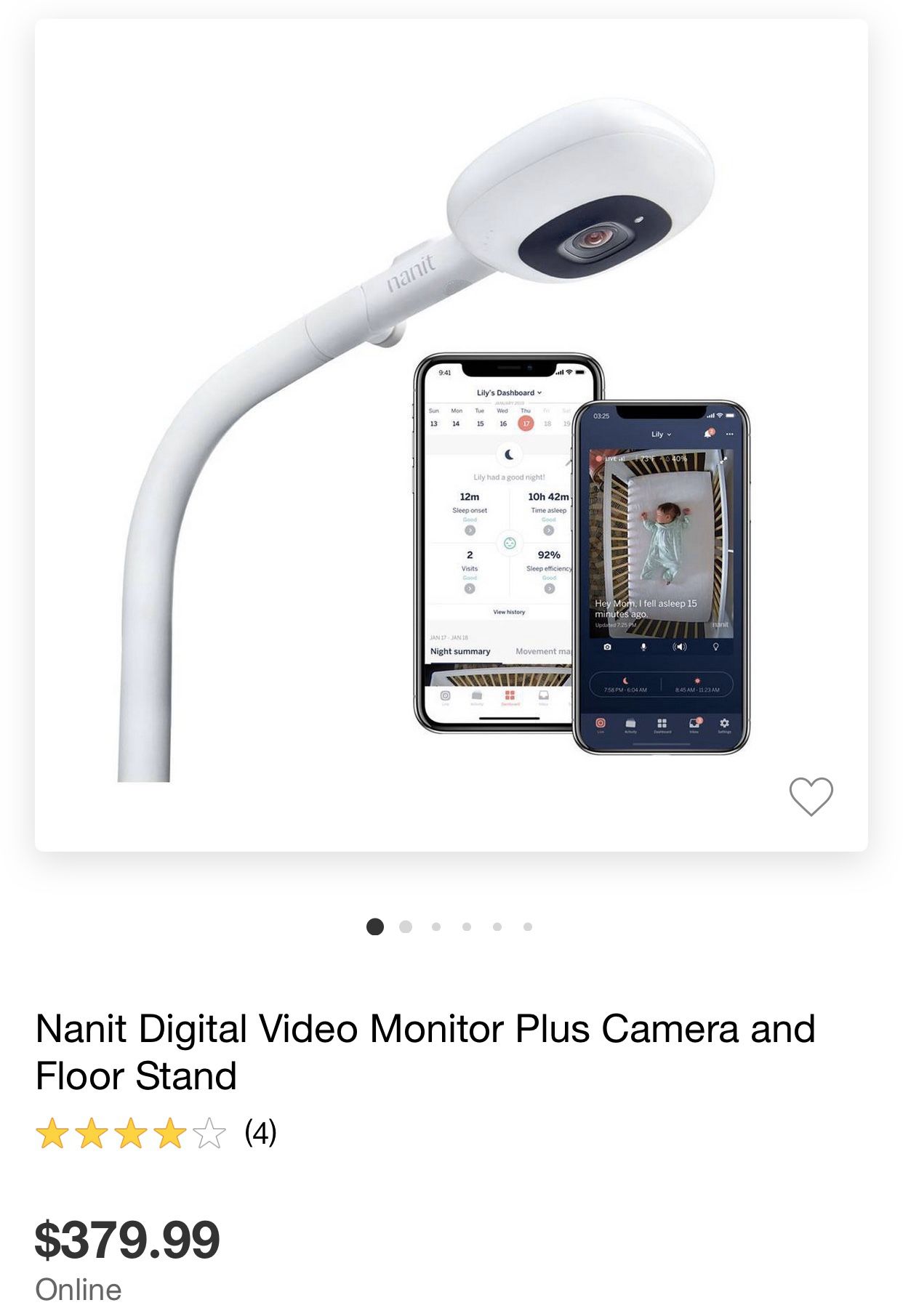 Nanit Digital Video Monitor Plus Camera & Floor Stand