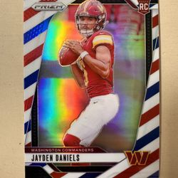 2024 Prizm Jayden Daniels Red/White/Blue Commanders