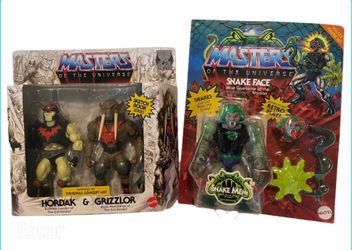 Masters of the Universe Lot – Snake Face + Hordak & Grizzlor 2-Pack (NEW)