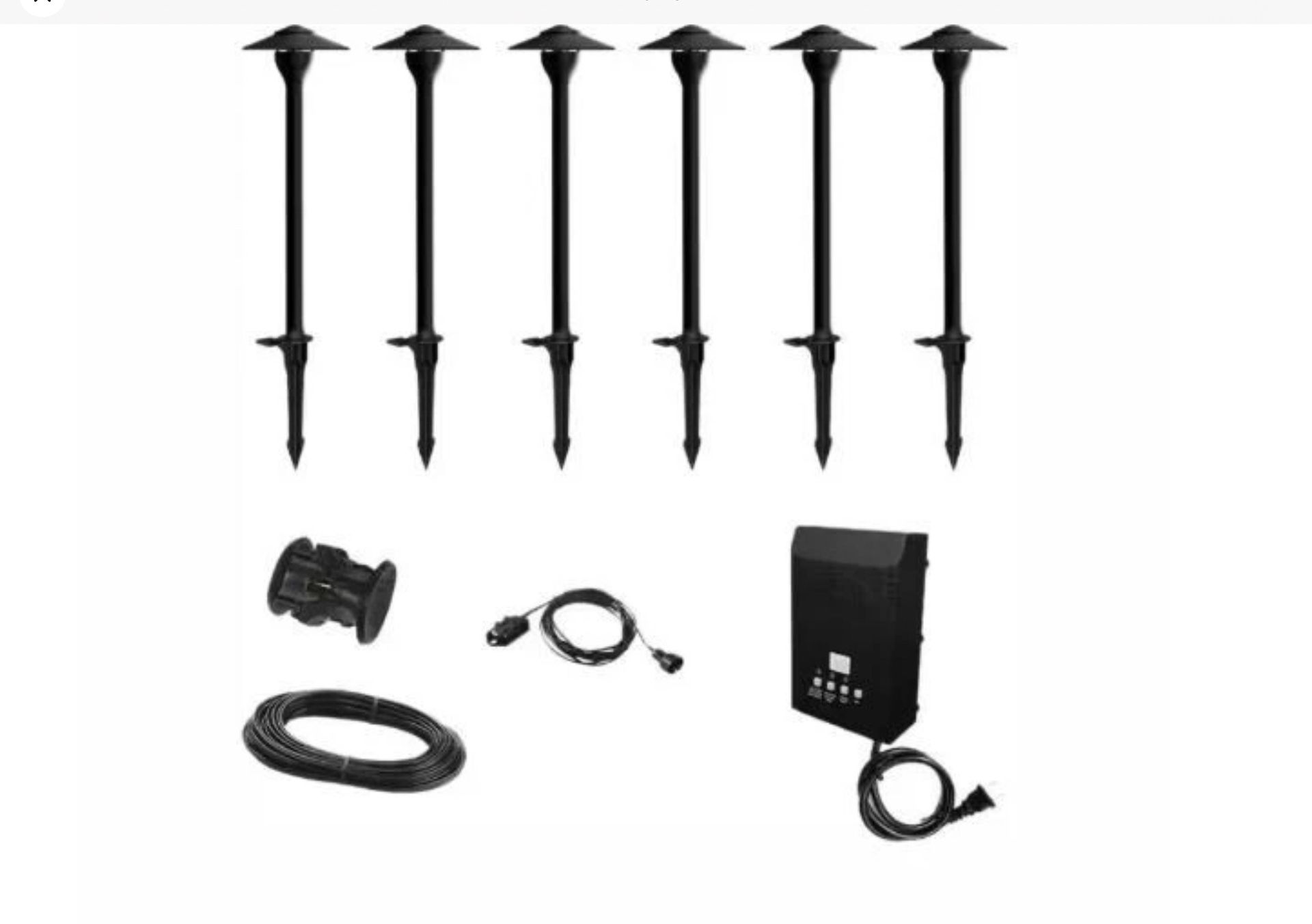 6-Pack LED Black Low Voltage Landscape Path Lights Kit 552 Lumens Outdoor New