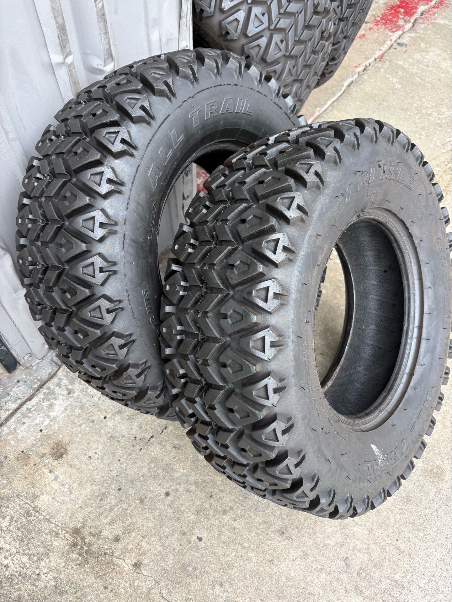 25x8.00-12 NHS and 25x10.50-12 NHS CARLISLE TIRES ($60 for both)