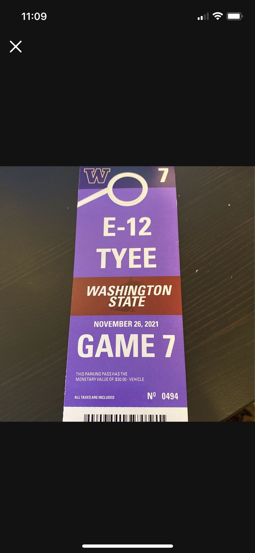 TYEE E12 Parking pass Apple Cp