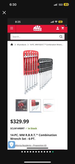 Mac tools 14-PC. Wrench Set - 6-PT. Metric