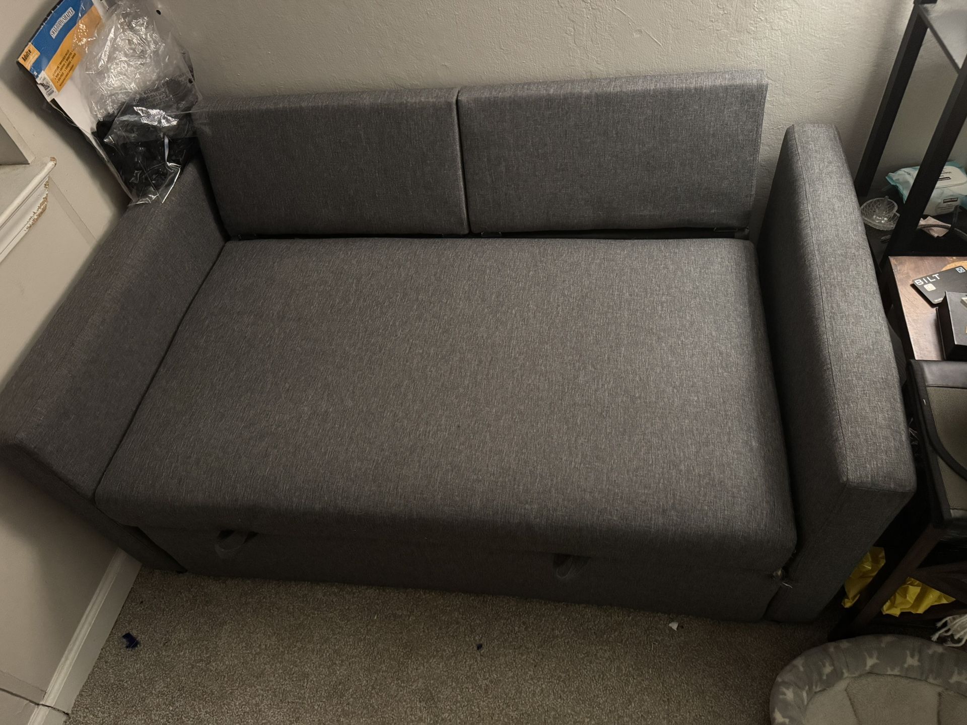 Pull Out Comfy Couch Two Seater Love Seat Couch Grey Couch Grey Pull Out
