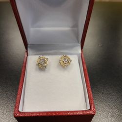 0.28ct 10k Gold Si Clear Custom Earrings