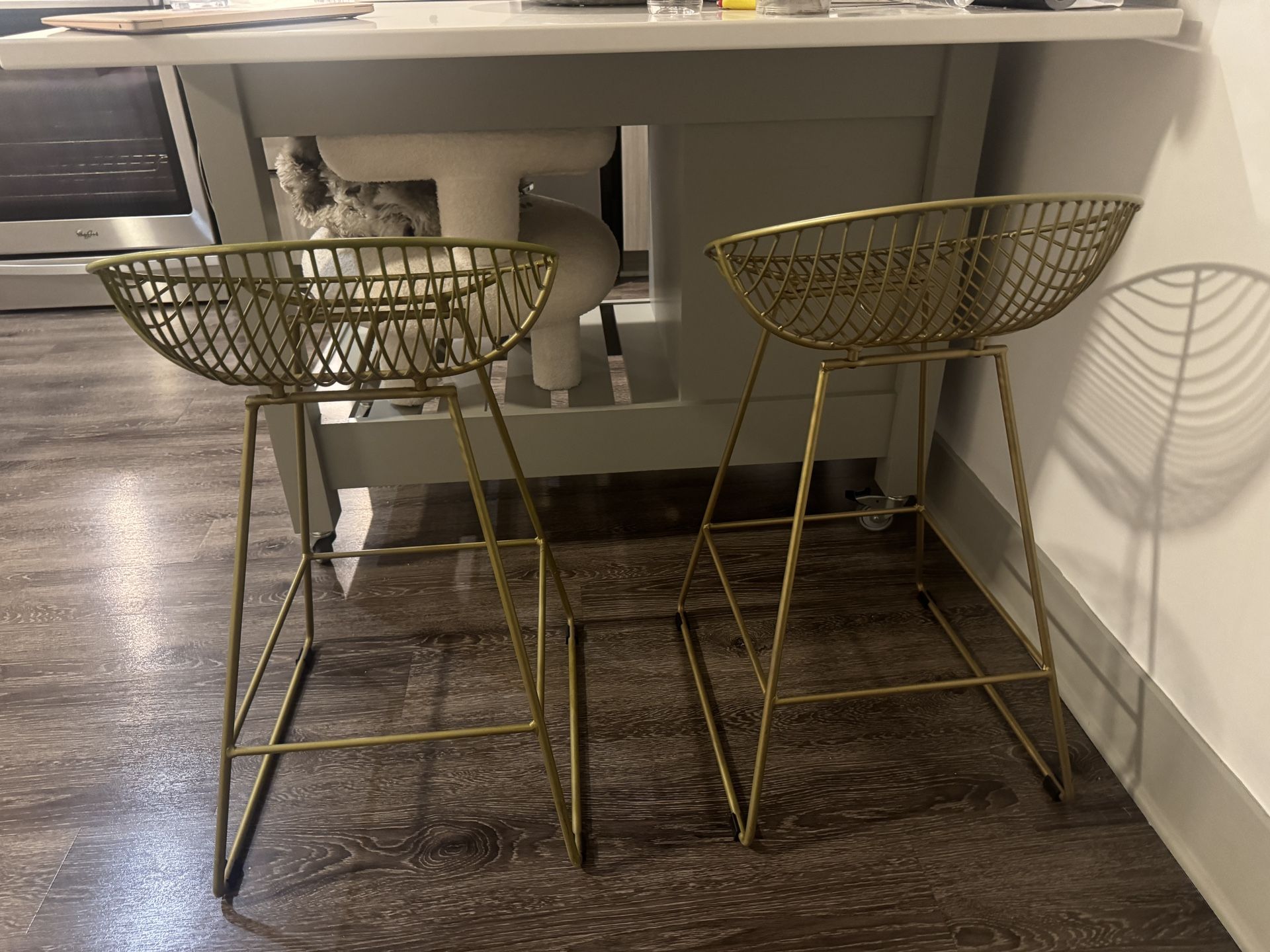 Gold Metal Barstool Set Of 2