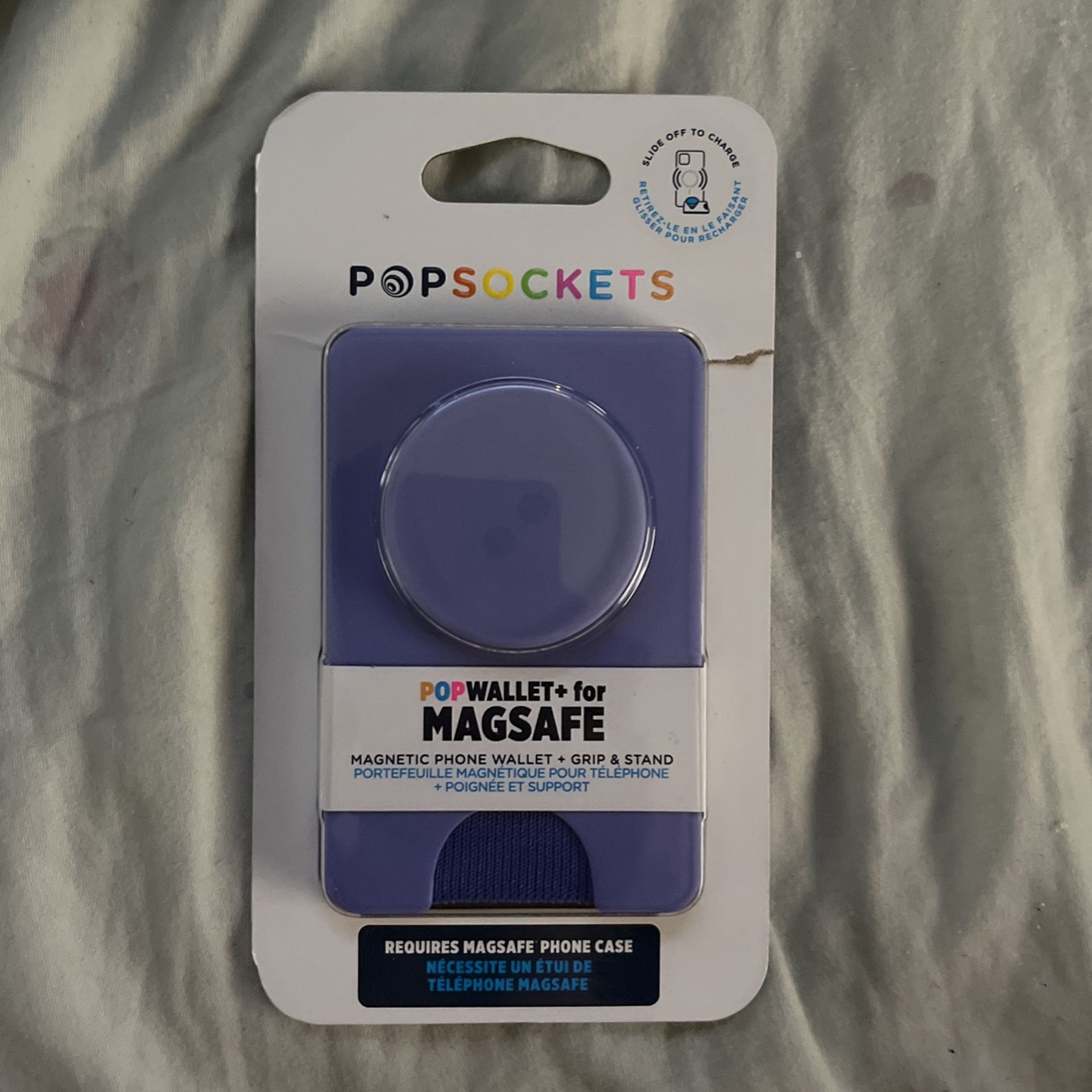 Periwinkle Pop Socket Magnet Wallet