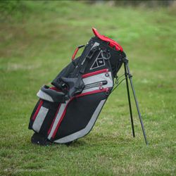 14-Way Golf Stand Bag With Cooler & Shoe Pocket, Rain Hood & Putter Well (Red)