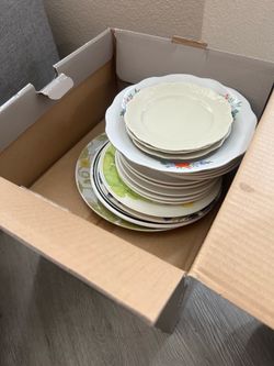 $15 for all the plates!! Boxes of  Vintage Plates