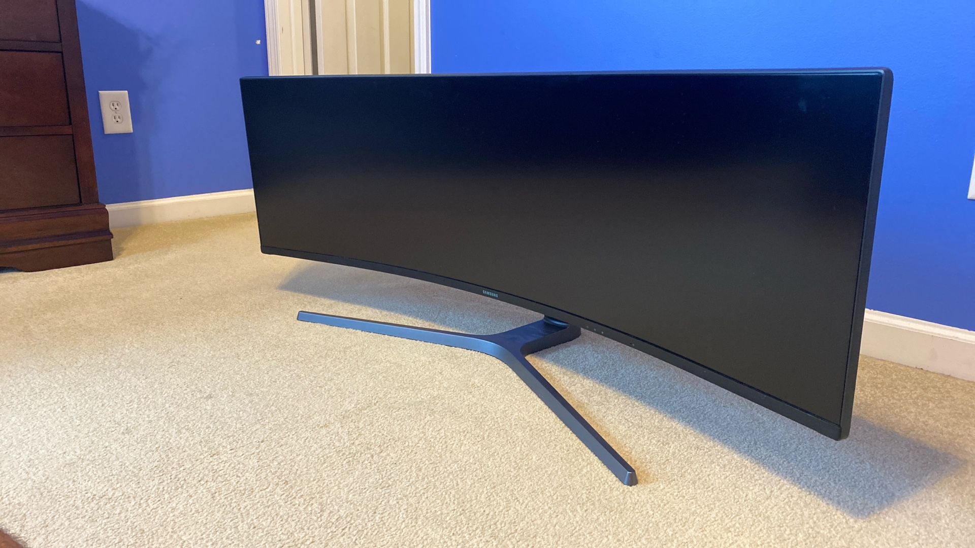 SAMSUNG 49-Inch CHG90 144Hz Curved Gaming Monitor (LC49HG90DMNXZA) – Super Ultrawide Screen QLED Computer Monitor, 3840 x 1080p Resolution, 1ms Respon