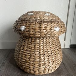 Woven Stool / Storage Basket – Like New
