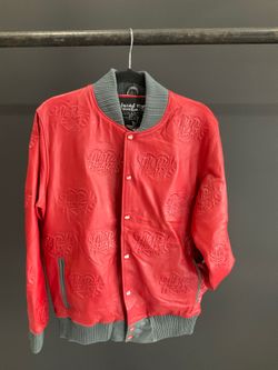 SHPC Embossed Bomber Jacket — Red — Lambskin