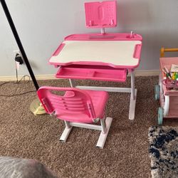 Pink desk With Chair 