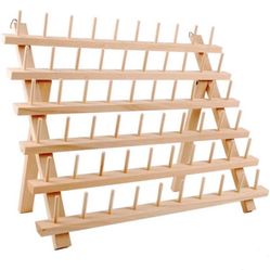 60-Spools Wooden Thread Holder Sewing and Embroidery Thread Rack