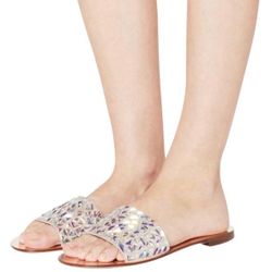 Valentino Garavani Glam Tile 5mm crystal embellished slide sandal size 37