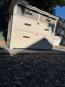 Painted Vintage Dresser with Black Hardware