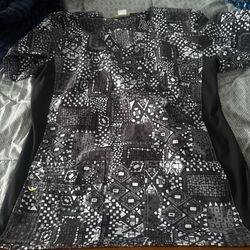 Black And White Scrub Top!!!