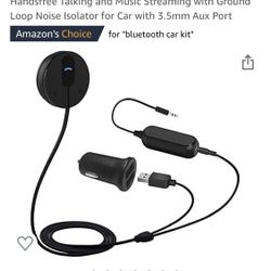 Tratonics & Besign  Bluetooth Car Kit, Wireless Receiver for Handsfree Talking and Music Streaming with Ground Loop Noise Isolator for Car with 3.5mm 