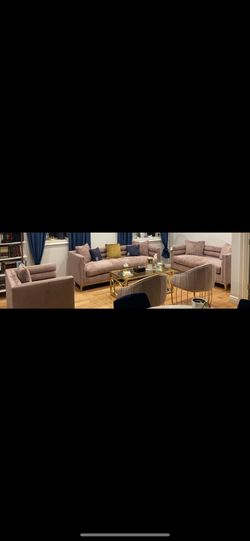 Pink 3 Piece Couch Set