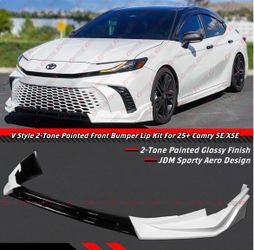 25-26 Toyota Camry SE XSE V-Style Pearl White Front Bumper Lip