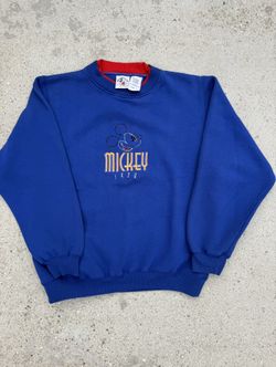 Disney Vintage Mickey Mouse embroidered logo blue sweatshirt disney size Large 