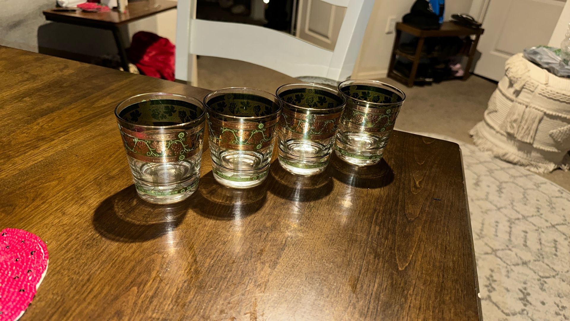 Vintage Cera Golden Grapes And Vines Glasses