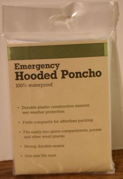 New Emergency Hooded Poncho