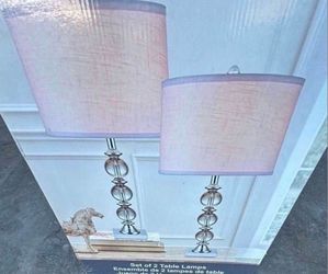 Set Of Two Table Designer Lamps New In Box Display Model