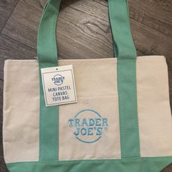 Trader Joe’s Mini Pastel Canvas Tote Bag - Green