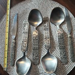 Norway Pewter Spoons And Knives