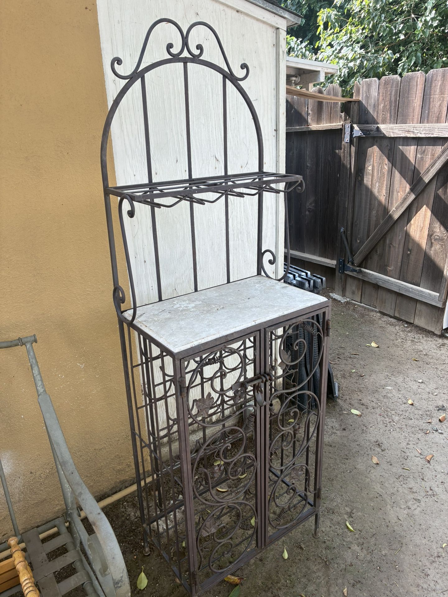 solid wrought Iron wine rack