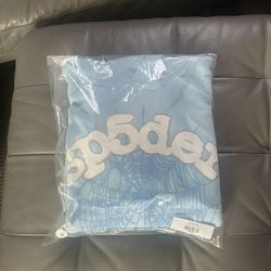 Sp5der Sky Blue Hoodie