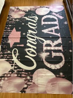 Black and pink graduation decorations