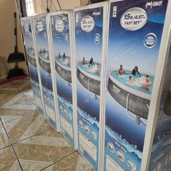 Bestway Fast Set 15’ x 42” Round Inflatable Pool Set