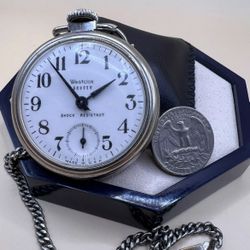 westclox Scotty pocket watch. Mechanical Movement. White Dial. Made In USA