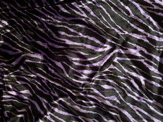 Beautiful Zebra Silky Purple &Black Velour Fabric 36”x63” New