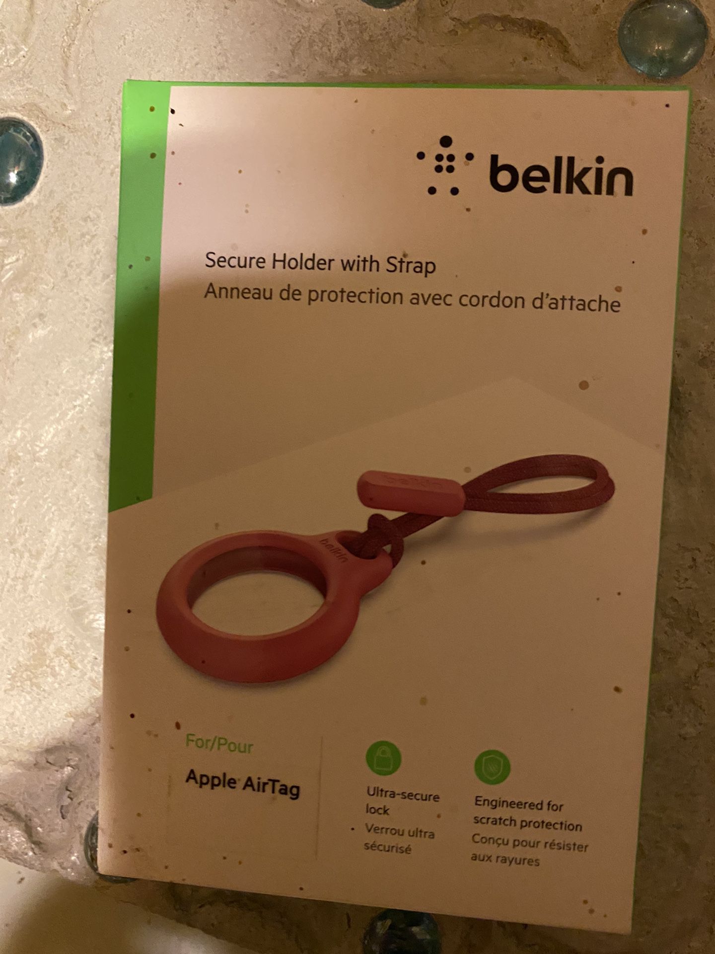 Anneau protection + cordon d'attache AirTag Belkin