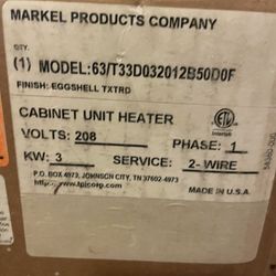 Markel  Custom  Cabinet Heater Make Reasonable Offer 