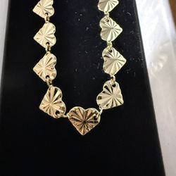 Heart Upon Hearts Chain Gold Filled