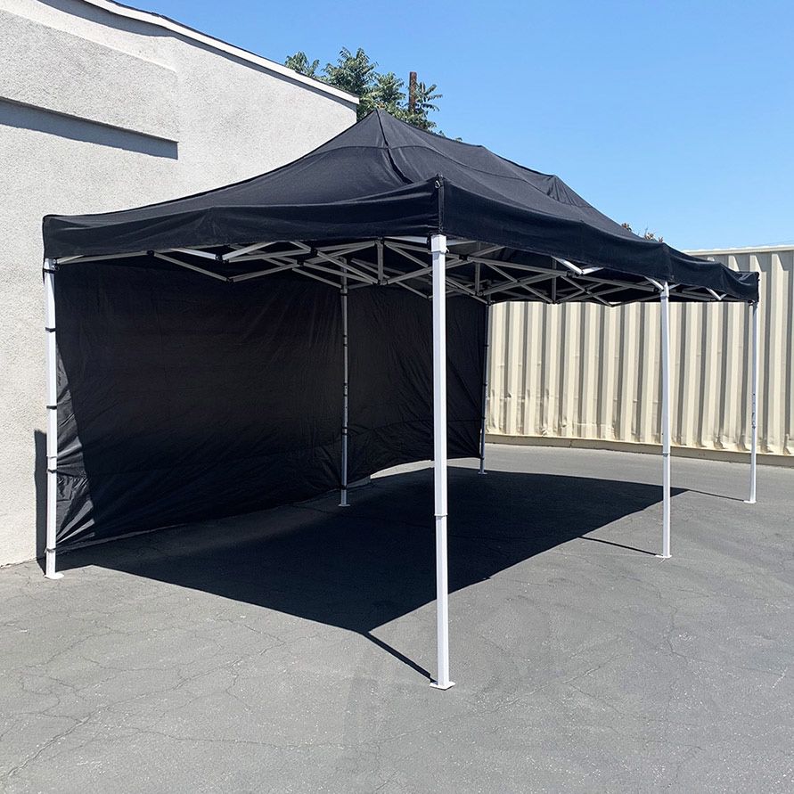 Brand New $185 Heavy-Duty Canopy 10x20 ft with (2 Sidewalls), EZ Popup Outdoor Gazebo, Carry Bag (Red or Blue) 