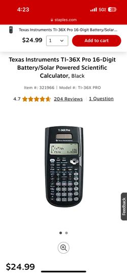 Texas TI 36 Pro Calculator