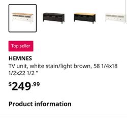 TV Unit & Bookcase Hemnes IKEA White