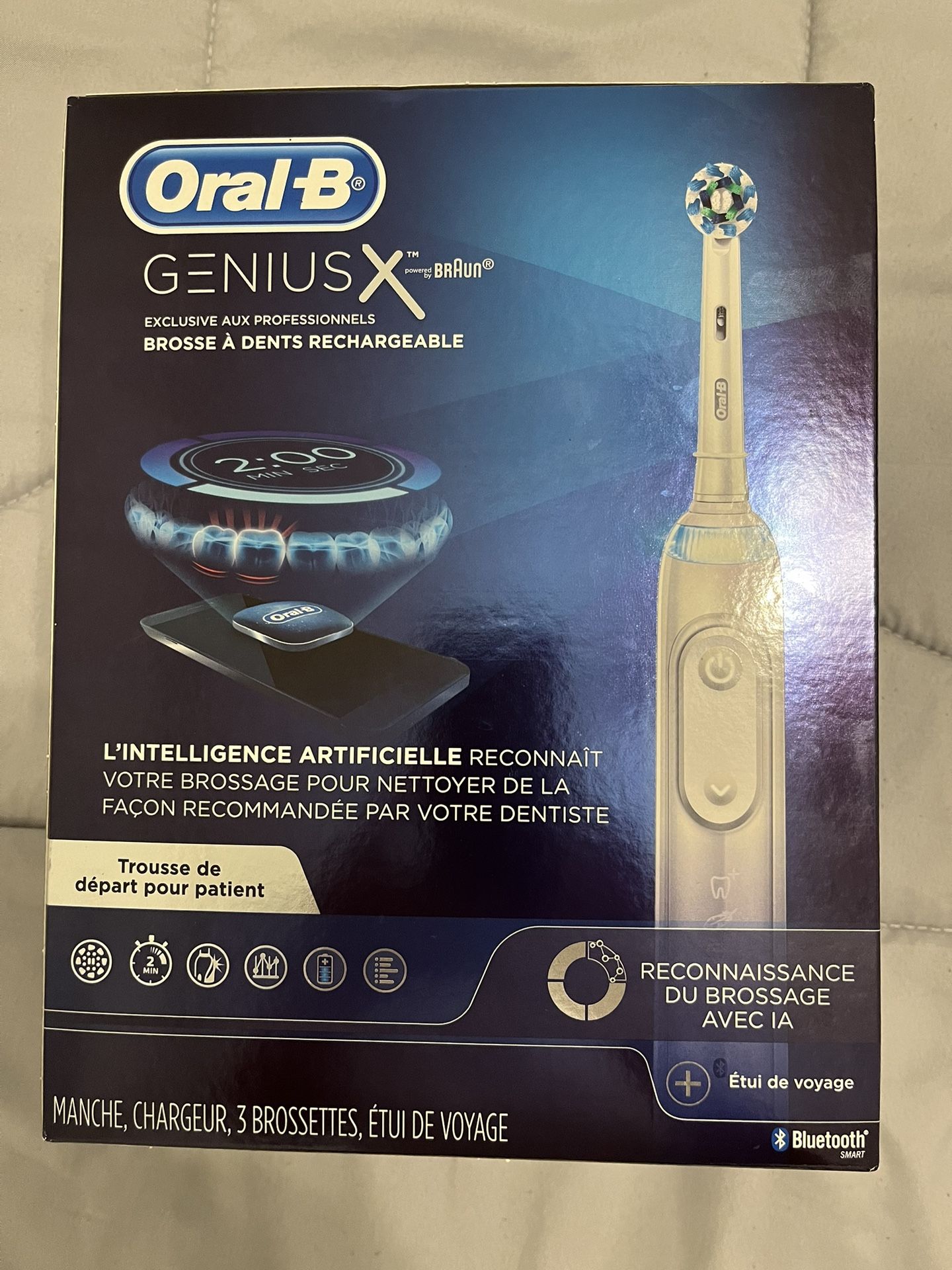 New Braun Oral-B Genius X Electric Toothbrush Patient Starter Kit 3 Brush Heads