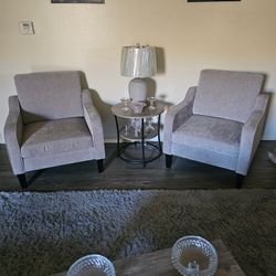 2 Gray Accent Chairs – Like New – $150 for Both