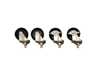 Set of 4 Swivel Caster zinc Wheels with Brakes for Dolly 3"-2"