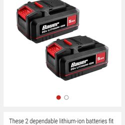 2 Brand New Bauer Batteries