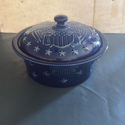 Longaberger American Eagle Cobalt Blue 1.5 Quart Casserole Dish