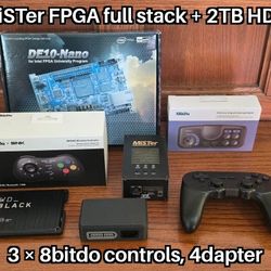 MiSTer FPGA full stack game console + 2TB HDD + 3 × 8bitdo controllers + 4dapter
