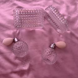 Glass Vanity Decor Set