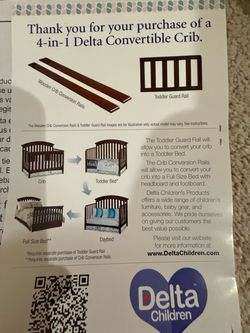 Delta children 4 in 1 crib with sealy mattress
